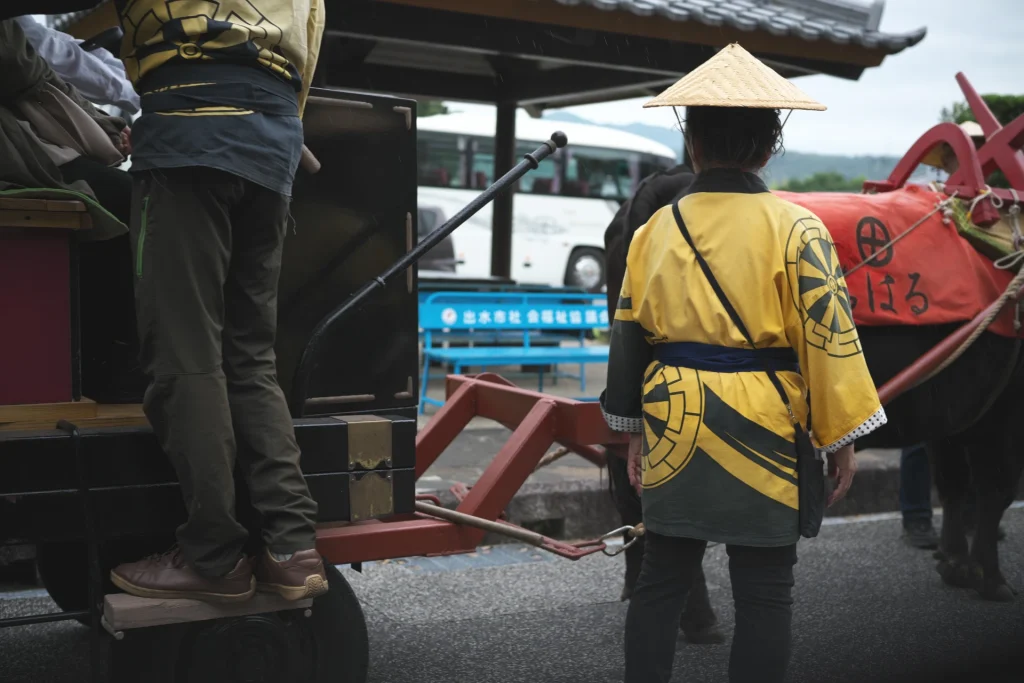 観光牛車２ 出水麓武家屋敷群　鹿児島県出水市